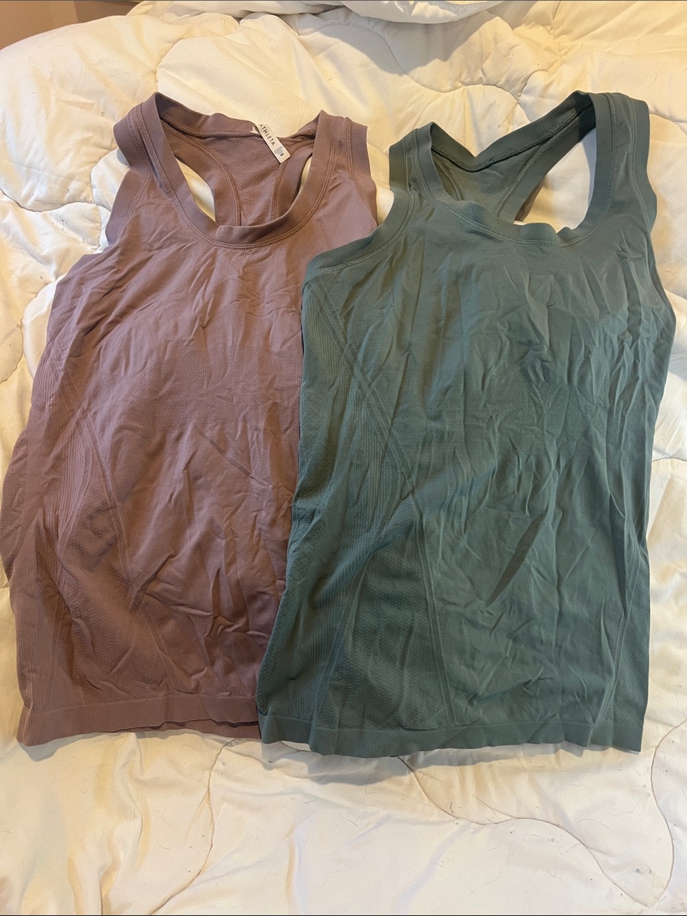 Athleta Racerback Tank Duo — Mauve & Teal